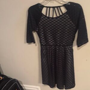 Speechless Black Lace Overlay Girls Dress